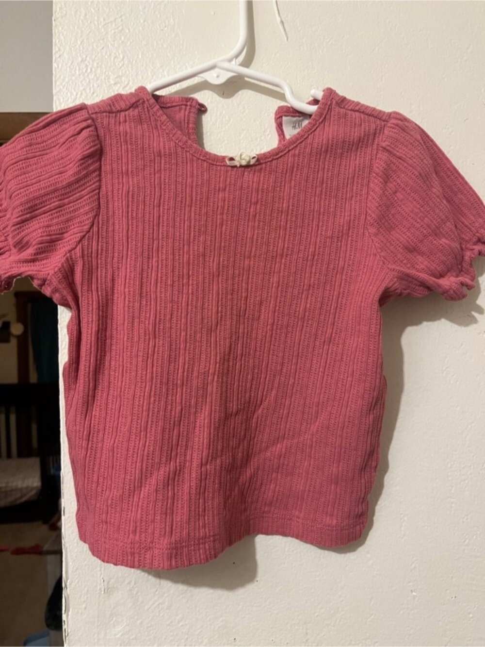 Girls' Textured Pink Knit Top